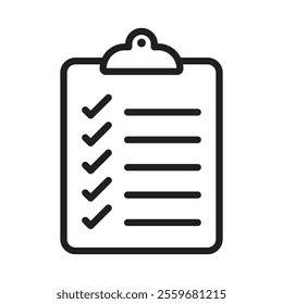 Todo list icon Flat art in black and white isolated