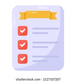 A Todo List Icon In Flat Design 

