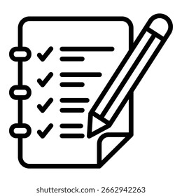 Estilo De Linha Do Ícone Da Lista De Tarefas Pendentes Para Vários Propósitos De Design