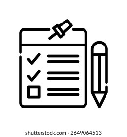 Ilustração do vetor de linha do ícone Lista de tarefas