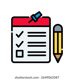 Ícone de Lista de Tarefas Pendentes - Ilustração do Vetor de Cores Lineares