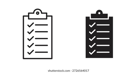 Todo list icon. Monochrome simple icons for templates, web design