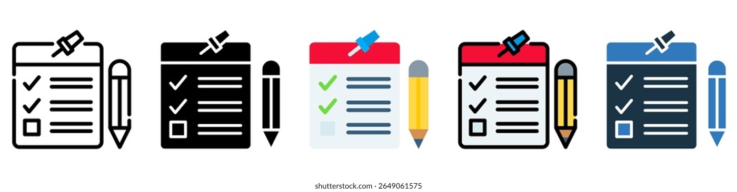 Ícone de Lista de Tarefas Pendentes - Ilustração de Vetor de Vários Estilos