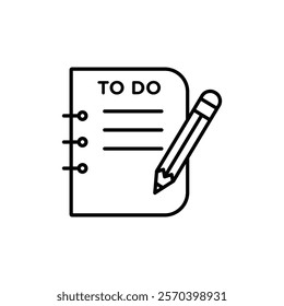 Todo list icon Outline thin set