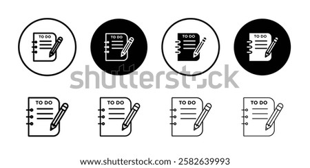 Todo list icon Outline thin set pack series