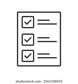 Todo list icon Outline vector line symbol