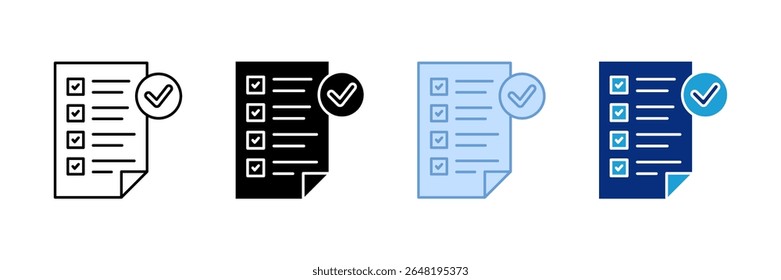 Conjunto de iconos de lista de tareas pendientes Colección de estilos múltiples