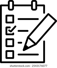 Todo list icon. Simple line drawing vector illustration.