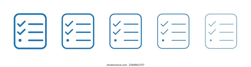 Todo list icon Symbol collection thin outline set