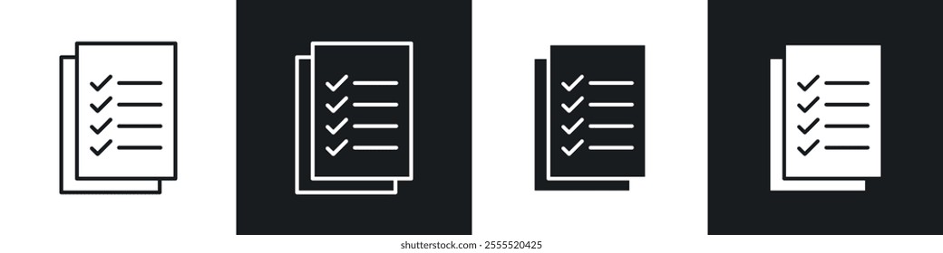 Todo list icon vector collection in black and white.