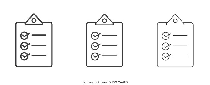 Todo list icon vector Graphics. Black thin lines icons