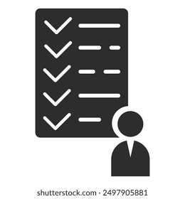 to-do list icon, workflow symbol, flat vector illustration on white background