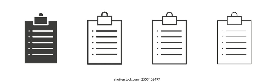 Todo list icons collection. vector set in black color