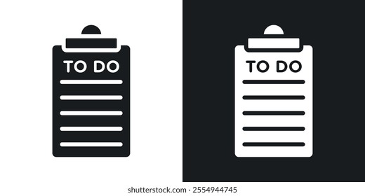 Todo list icons in solid black and white colors