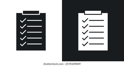 Todo list icons in solid black and white colors