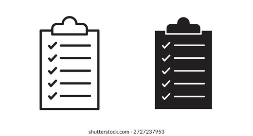 Símbolo de ícones de lista de tarefas. pacote de ilustração de vetor para aplicativos e designs