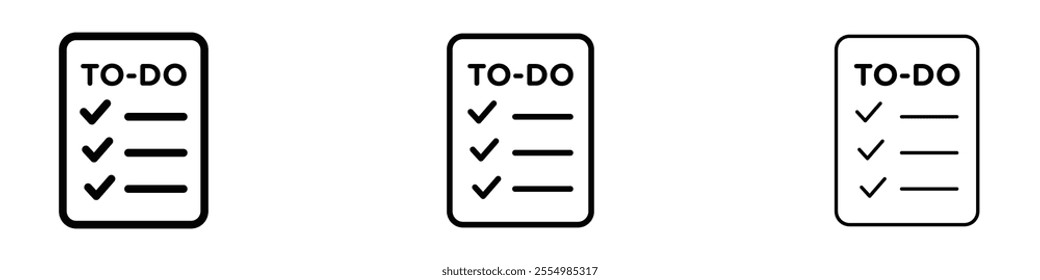 Todo list icons in tree different stroke sizes