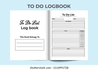 To-do list interior. Time management journal. Work list planner interior. To-do list logbook and Task tracker. Daily work planner. To do task notebook. Logbook interior.
