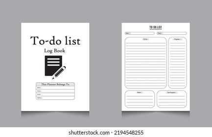 To-do List Log Book Planner KDP Interior
KDP Log Book Template for Illustrator 