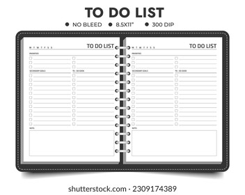 To-do list logbook or notebook