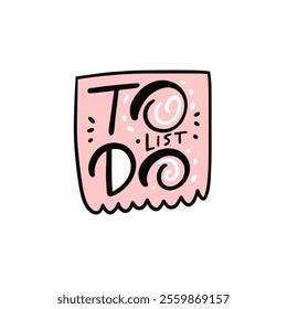 A todo list is neatly written on a bright pink piece of paper, making it both visually appealing and easy to read