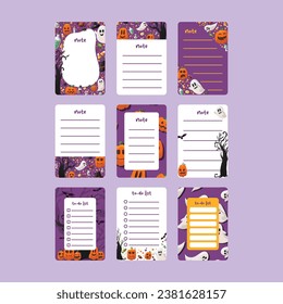 to-do list and notes template halloween background