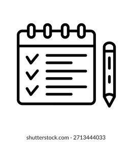 To-Do List Outline Icon Vector Illustration