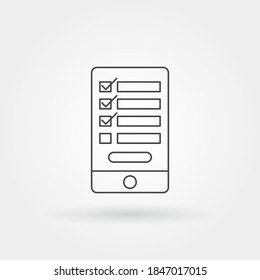 todo list smartphone app single isolated icon with modern line or outline style