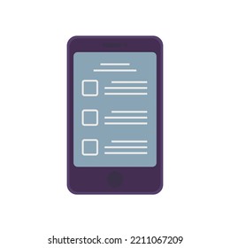 To-do list smartphone icon. Flat illustration of To-do list smartphone vector icon isolated on white background
