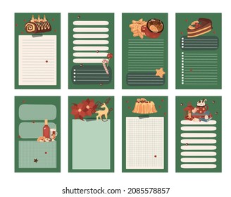 Сhristmas to-do list template. Organizer. Paper sheet. New Year set. Isolated vector colorful element. 