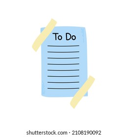 To-do list for today. Task planning. Isolated sticker on a white background.  A design element for stickers, social networks. Vector illustration, hand-drawn