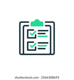 To-Do List Two Tone Color Icon. linear style sign for mobile concept and web design. Outline vector icon.