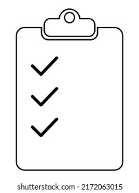 Todo List Vector. Clipboard Checklist Isolated On White.