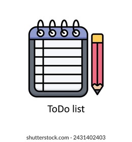 ToDo list vector filled outline Icon Design illustration. Graphic Design Symbol on White background EPS 10 File