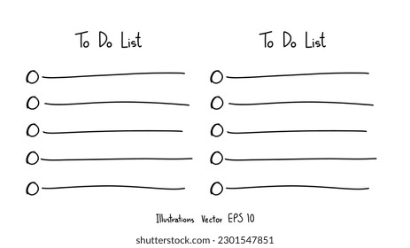 todo list vector, isolated on white background ,Vector illustration EPS 10