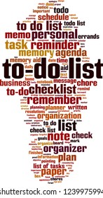 to-do list word cloud concept. Vector illustration