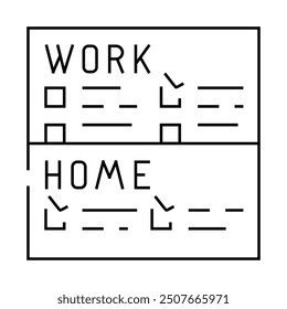 to-do lists with clear separation of work and life tasks line icon vector. to-do lists with clear separation of work and life tasks sign. isolated contour symbol black illustration