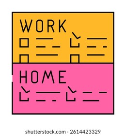 to-do lists with clear separation of work and life tasks line icon vector. to-do lists with clear separation of work and life tasks sign. isolated symbol illustration