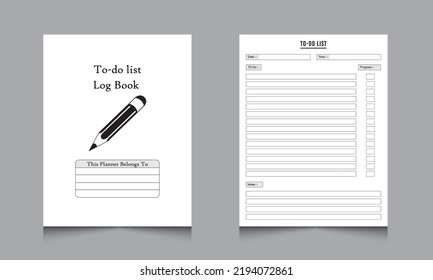 To-Do Log Book Interior,to-do list logbook and task tracker. time management notebook