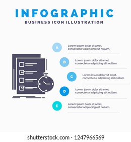 todo, task, list, check, time Infographics Template for Website and Presentation. GLyph Gray icon with Blue infographic style vector illustration.