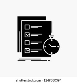 todo, task, list, check, time Glyph Icon. Vector isolated illustration