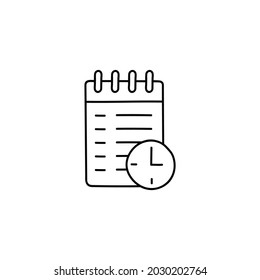 todo, tasks icon in flat black line style, isolated on white background 