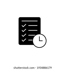 todo, tasks icon in solid black flat shape glyph icon, isolated on white background 