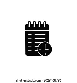 todo, tasks icon in solid black flat shape glyph icon, isolated on white background 