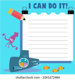 To-do-list collection for kid. Children motivation notebook design series.