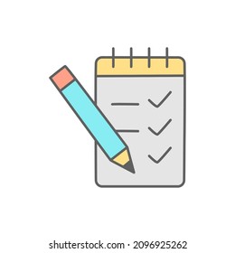 To-do-list Icon in color icon, isolated on white background 