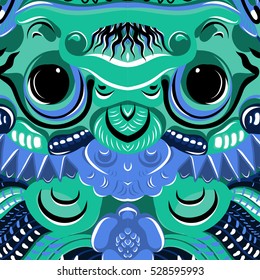 Todsakan face which is the demon king in Thai Khon. Vector