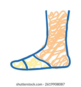 toe cover sock doodle icon sketch vector. toe cover sock sign. isolated symbol illustration