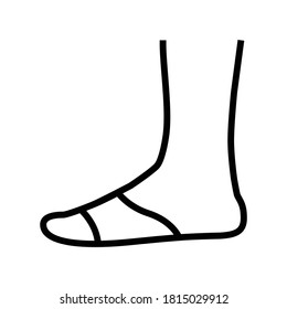 vector de icono de la línea de calcetín de la tapa de los dedos de los pies. señal de calcetín de la cubierta de los dedos de los pies. símbolo de contorno aislado ilustración negra
