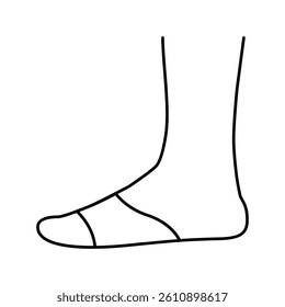 toe cover sock line icon vector. toe cover sock sign. isolated contour symbol black illustration